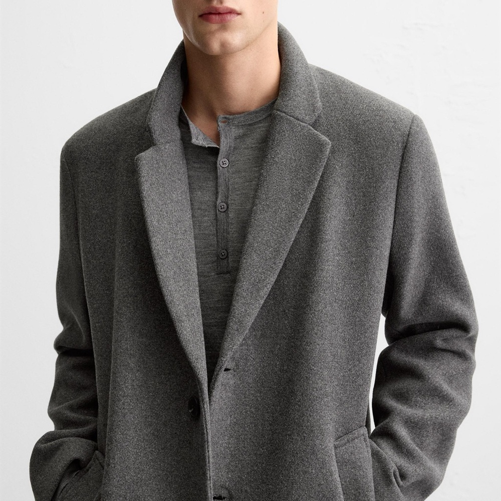 Zara Gray Trench Coat for Men